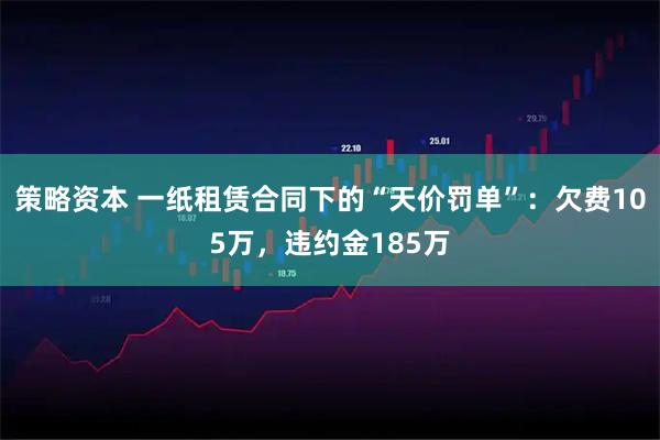 策略资本 一纸租赁合同下的“天价罚单”:欠费105万,违约金185万